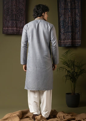Blue Silk Kurta & Pajama Set