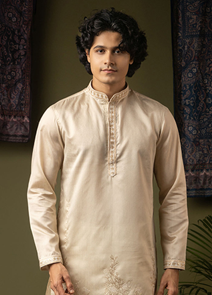 Cream Silk Kurta & Pajama Set