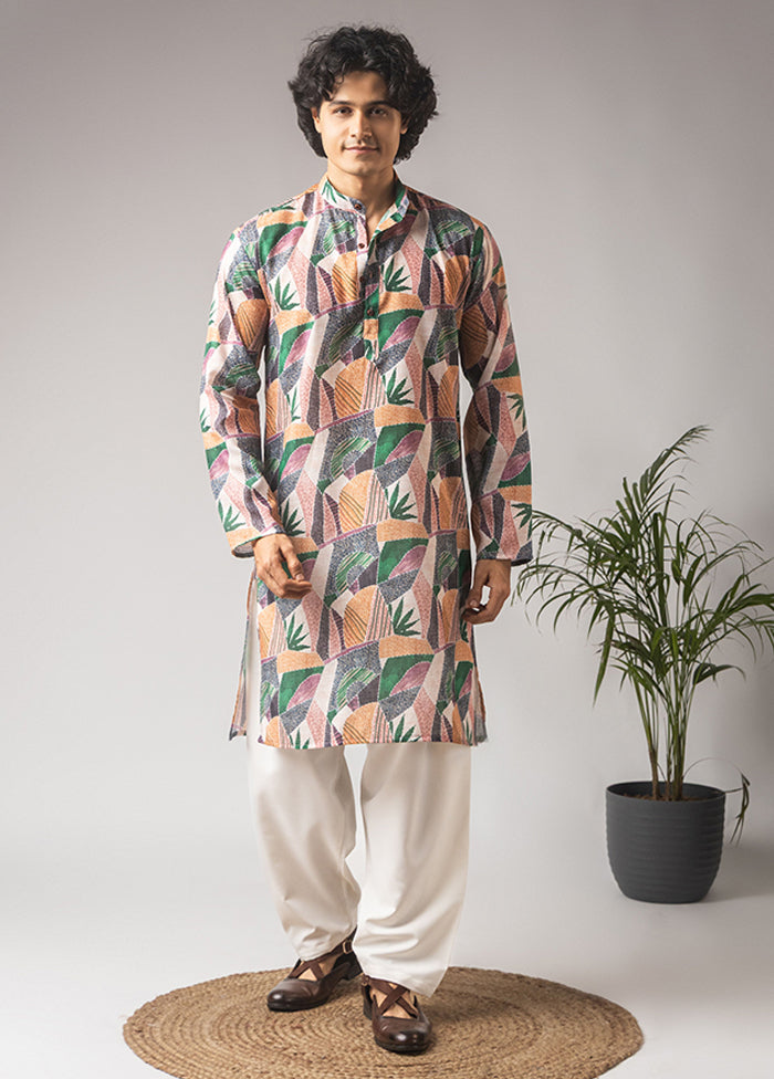 Multicolor Silk Kurta & Pajama Set