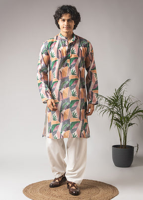 Multicolor Silk Kurta & Pajama Set