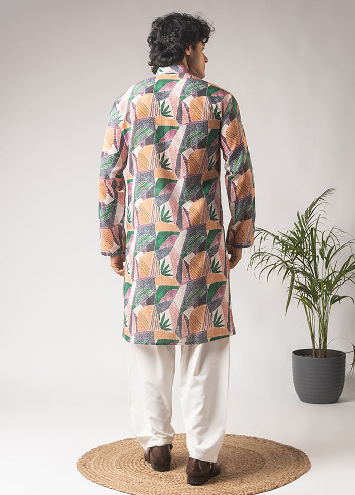 Multicolor Silk Kurta & Pajama Set