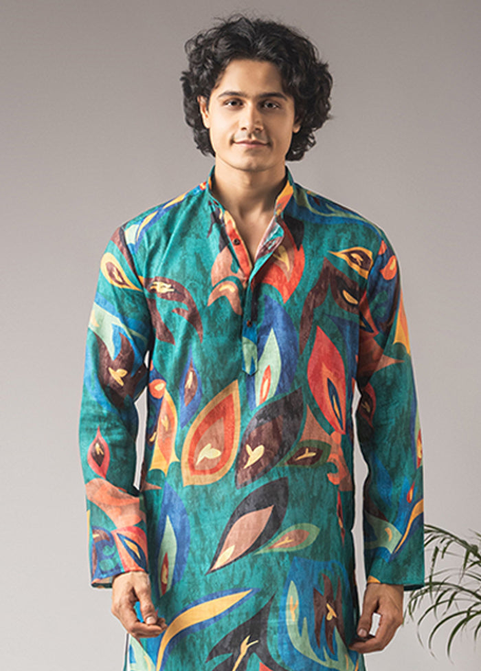 Green Silk Kurta & Pajama Set