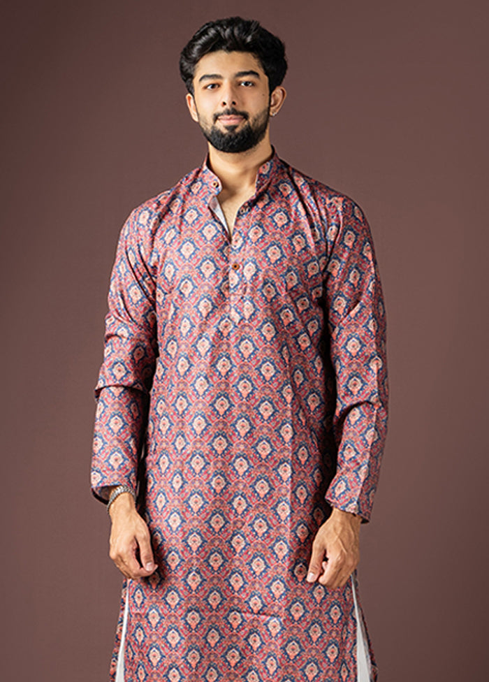 Wine Cotton Kurta & Pajama Set