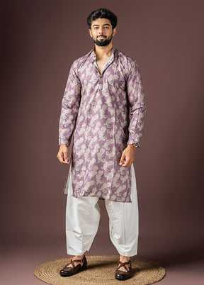Purple Cotton Kurta & Pajama Set