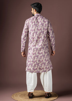 Purple Cotton Kurta & Pajama Set