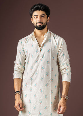 White Cotton Kurta & Pajama Set