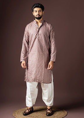 Wine Cotton Kurta & Pajama Set