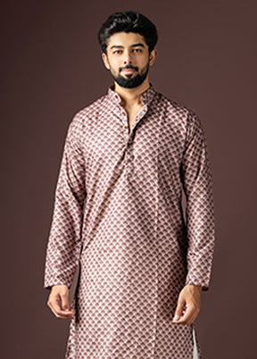 Wine Cotton Kurta & Pajama Set
