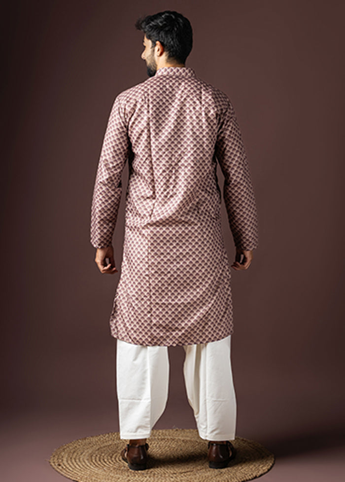 Wine Cotton Kurta & Pajama Set