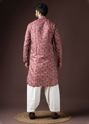 Wine Cotton Kurta & Pajama Set