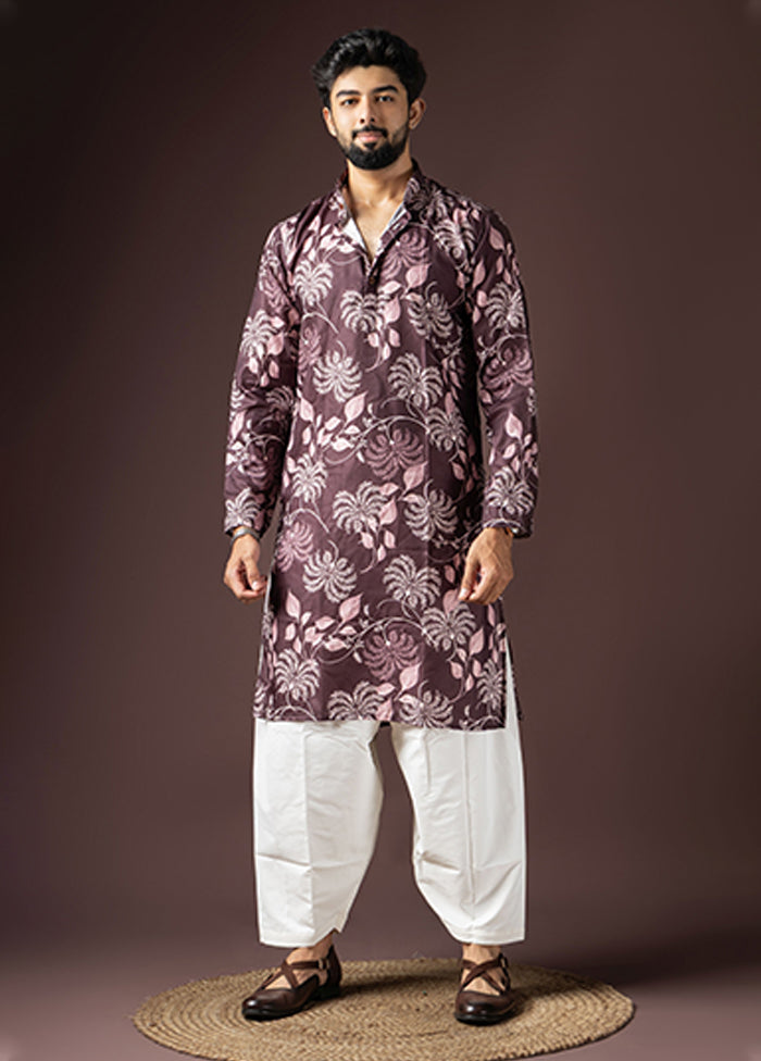 Maroon Cotton Kurta & Pajama Set