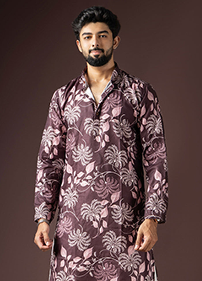 Maroon Cotton Kurta & Pajama Set