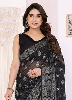 Black Georgette Saree With Blouse Piece