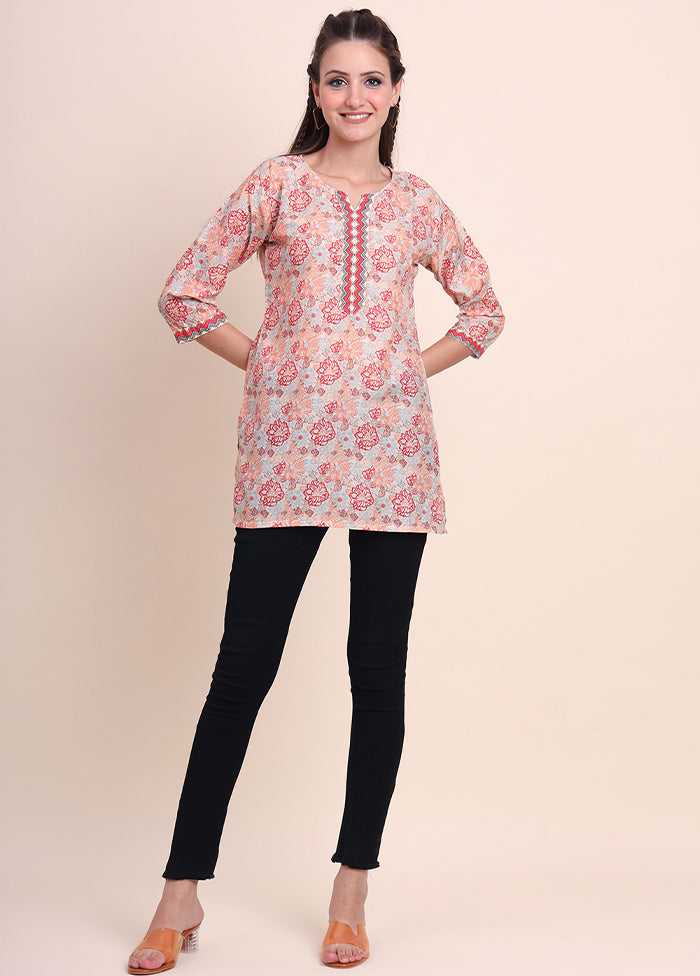 Multicolor Readymade Cotton Short Kurti - Indian Silk House Agencies