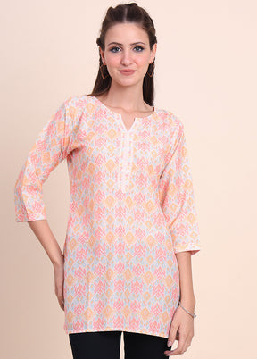 Peach Readymade Cotton Short Kurti - Indian Silk House Agencies