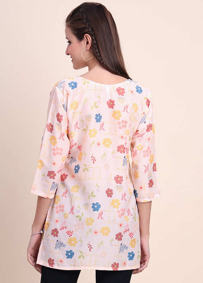 Peach Readymade Cotton Short Kurti - Indian Silk House Agencies