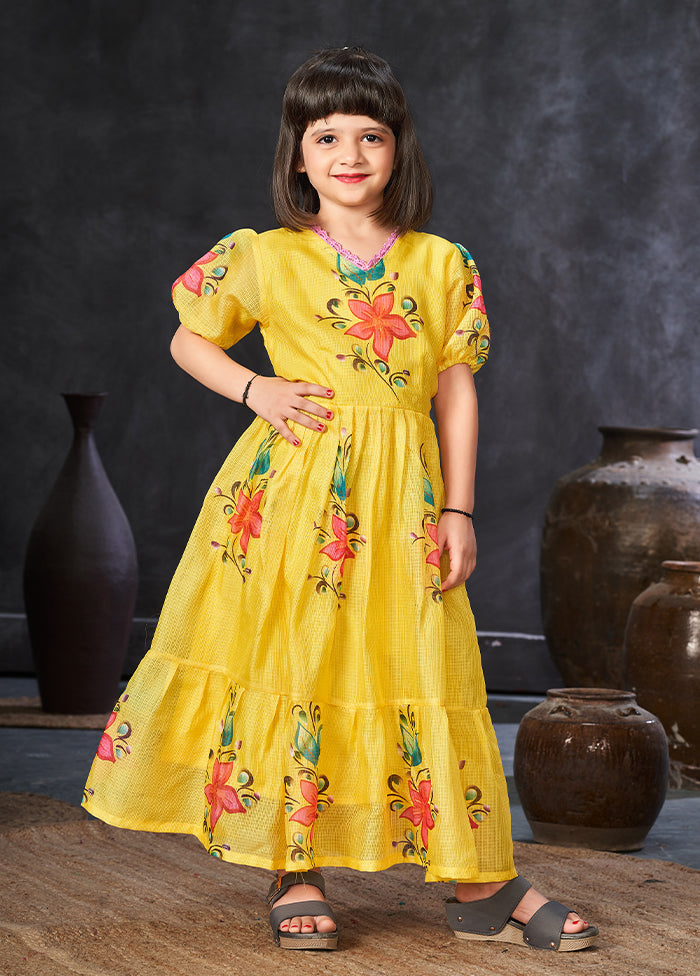 Yellow Silk Kurti