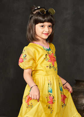 Yellow Silk Kurti