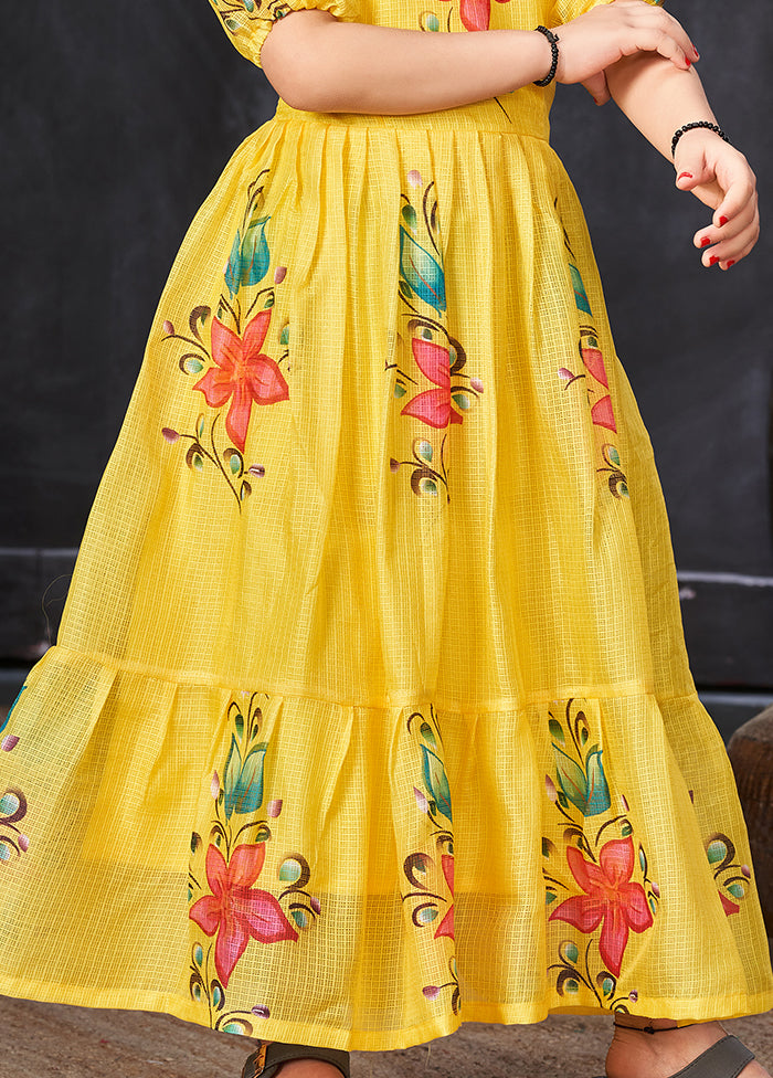 Yellow Silk Kurti
