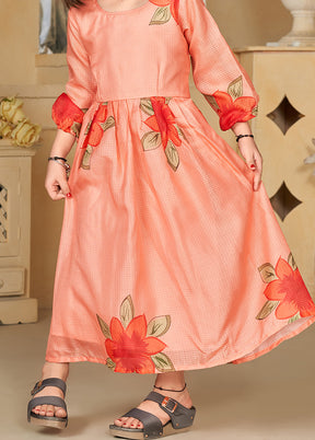 Peach Silk Kurti