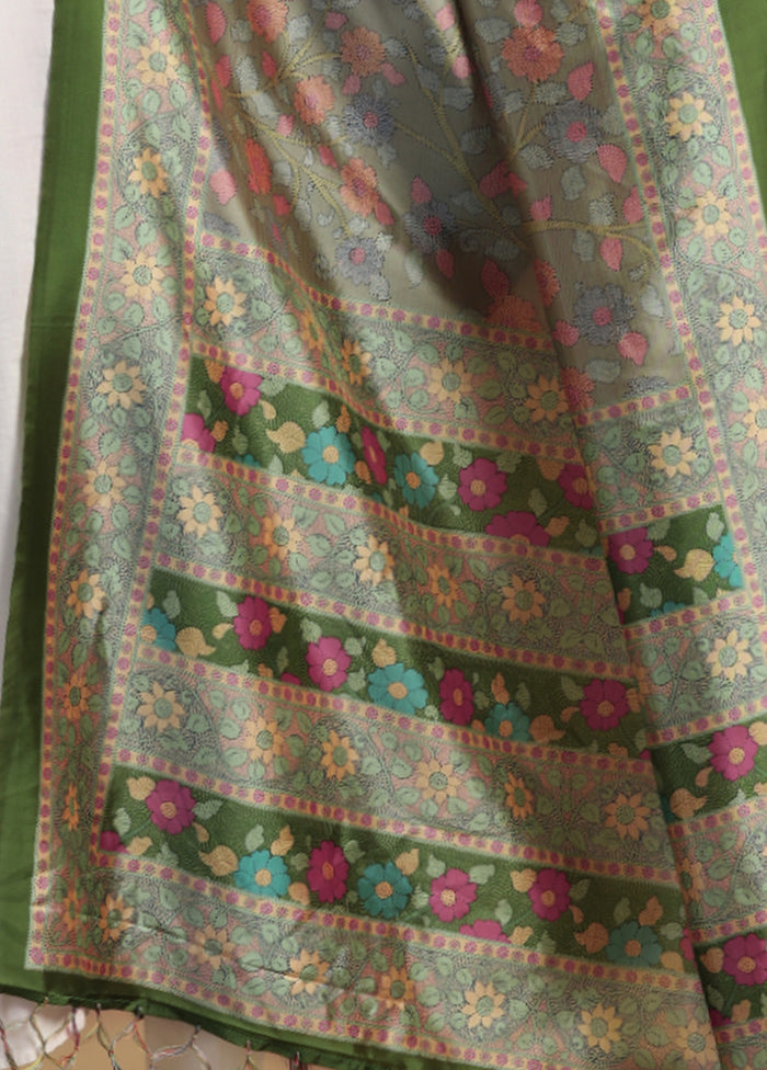 Green Banarasi Silk Dupatta