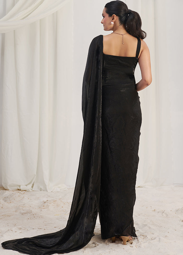 Black Organza Saree With Blouse Piece