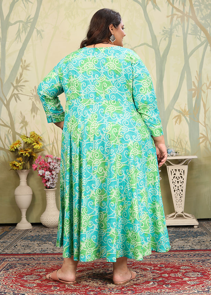 Sea Green Readymade Rayon Kurti