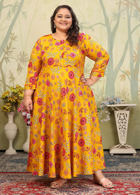 Yellow Readymade Rayon Kurti