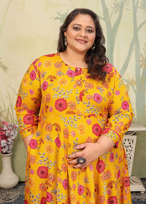 Yellow Readymade Rayon Kurti