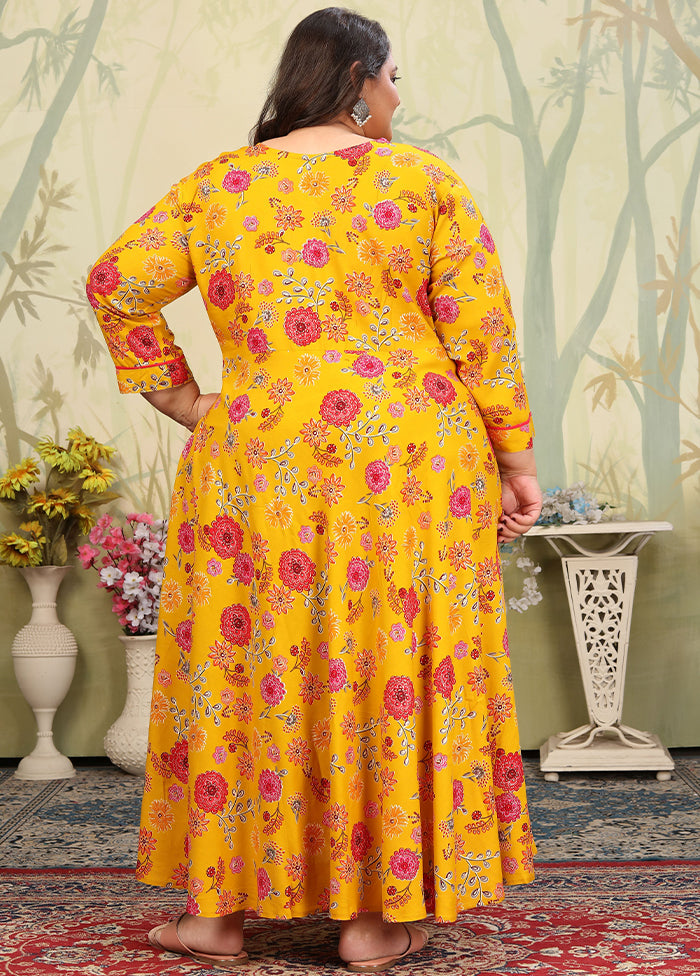 Yellow Readymade Rayon Kurti