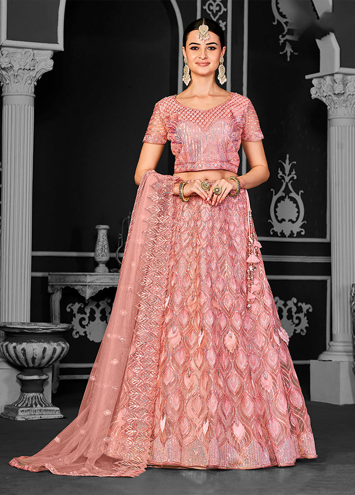 Multicolor Net Lehenga Set