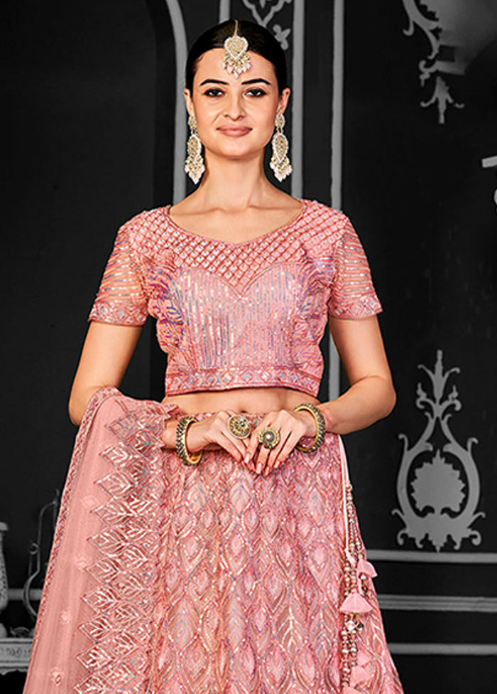 Multicolor Net Lehenga Set