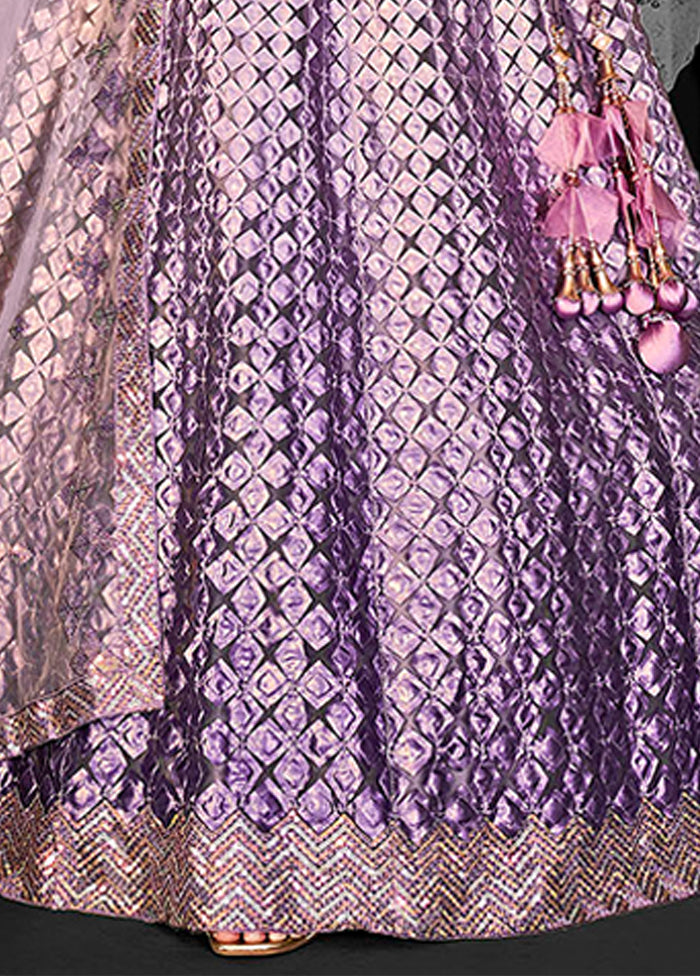 Lavender Net Lehenga Set