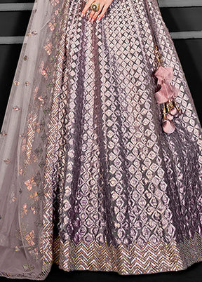 Purple Net Lehenga Set