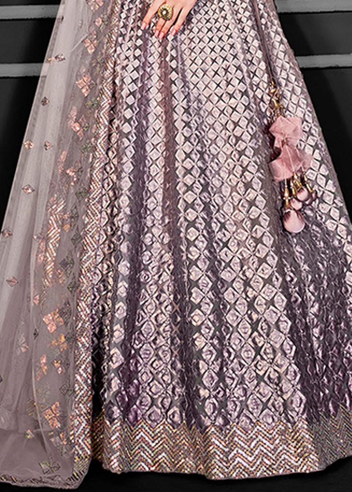 Purple Net Lehenga Set