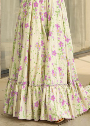 Off White Readymade Rayon Gown