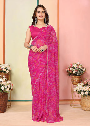 Pink Georgette Ready to wear Saree