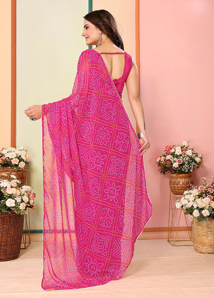 Pink Georgette Ready to wear Saree