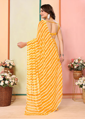 Yellow Georgette Ready to wear Saree