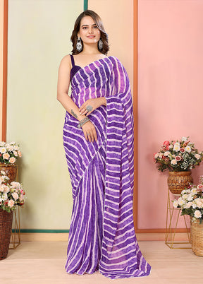 Purple Georgette Ready to wear Saree