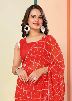 Red Georgette Ready to wear Saree