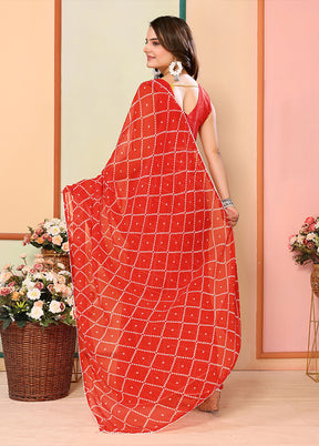 Red Georgette Ready to wear Saree