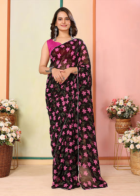 Black Georgette Ready to wear Saree