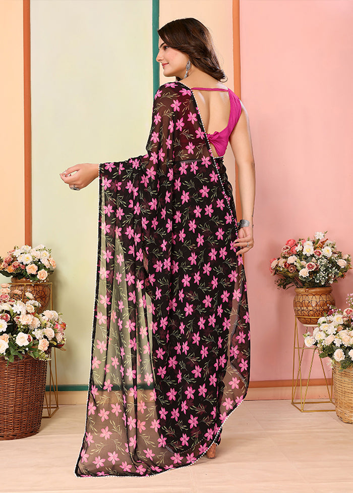 Black Georgette Ready to wear Saree