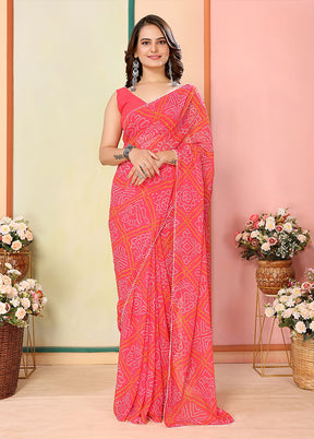Red Georgette Ready to wear Saree