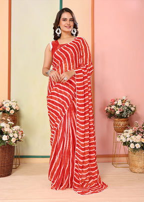 Red Georgette Ready to wear Saree