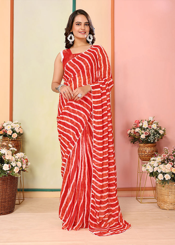 Red Georgette Ready to wear Saree