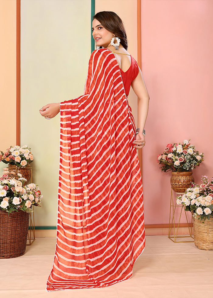 Red Georgette Ready to wear Saree
