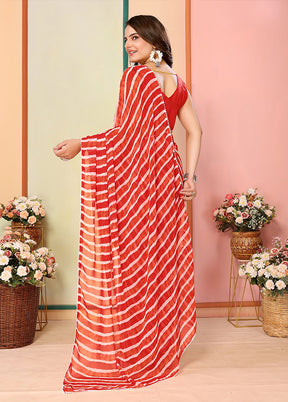 Red Georgette Ready to wear Saree