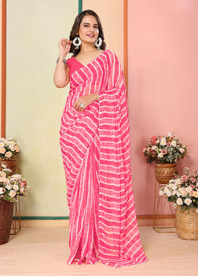 Pink Georgette Ready to wear Saree